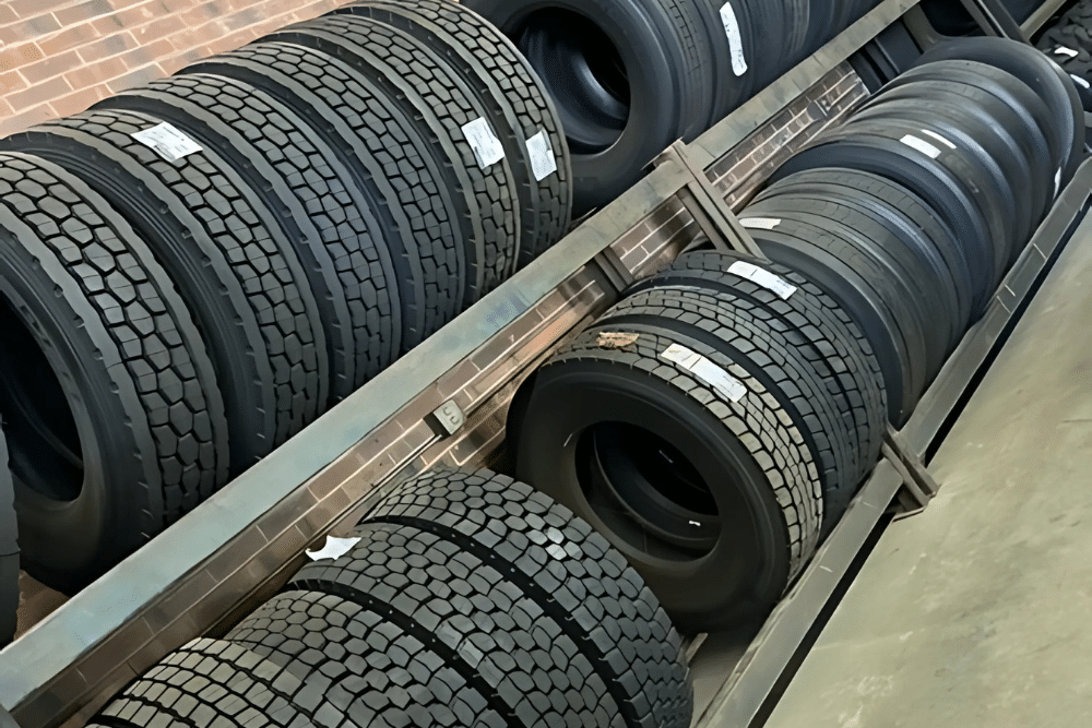 445/65R22.5 heavy duty trailer tire designed for all-weather commercial transport